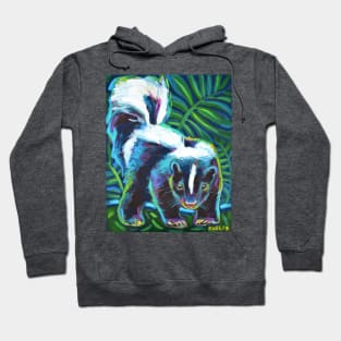 Colorful Skunk Art by Robert Phelps Hoodie